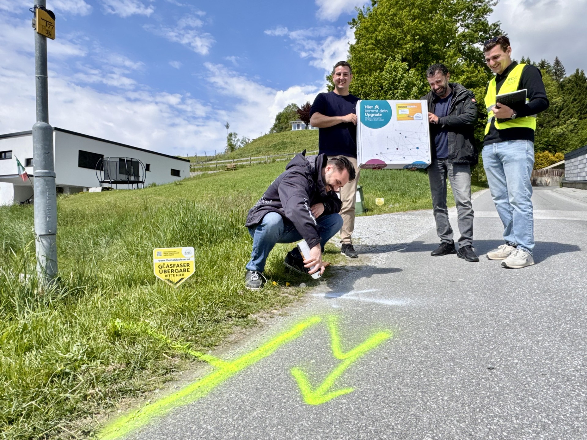 Trassierung der Glasfaserleitung zwischen Weißenbach und Liezen