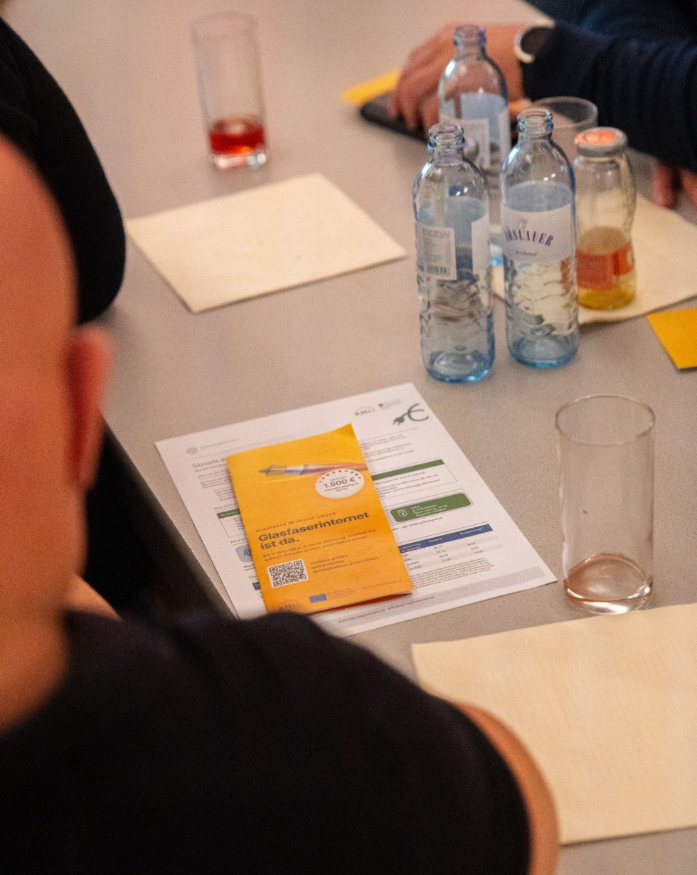 Infoflyer Glasfaser-Internet bei der Bürgerversammlung im Kulturhaussaal Liezen